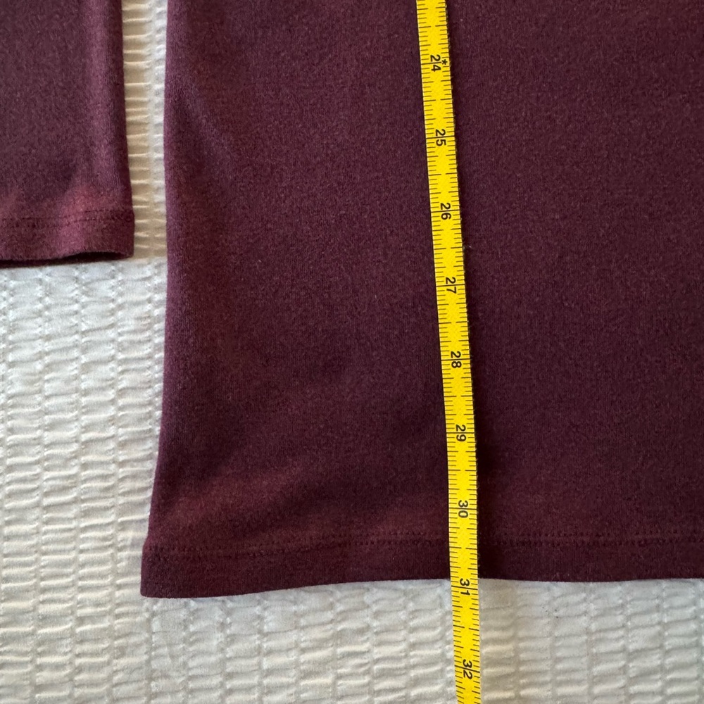 Peruvian Connection Deep Burgundy Long Sleeve Tunic - Picture 6 of 7
